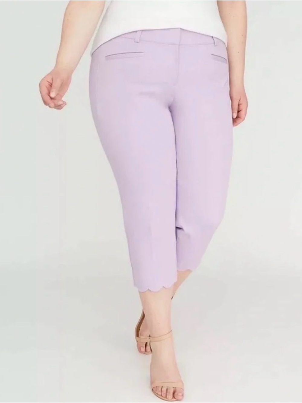 Lane Bryant “The Allie” Lilac Scallop Ankle Pants Size 16
